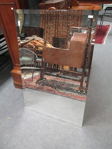 Lot 446 - An unframed mirror plate (122 x 81 cm) and a...