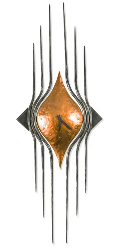 Lot 205 - A 20th century copper and wrought iron wall clock