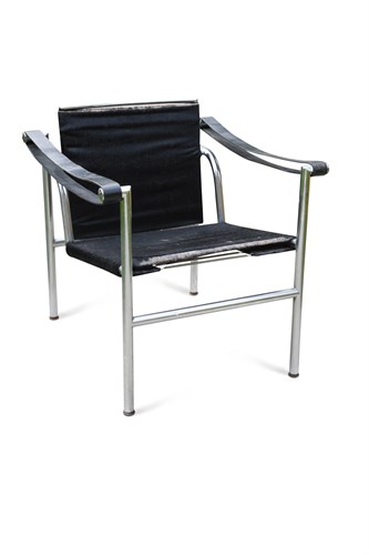 Lot 287 - Le Corbusier, Pierre Jeanneret and Charlotte Perriand, an LC1 'Fauteuil à dossier basculant' armchair
