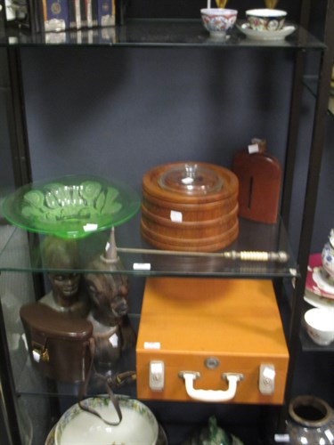 Lot 70 - Pair of Zeiss binoculars, hip flask, candle...