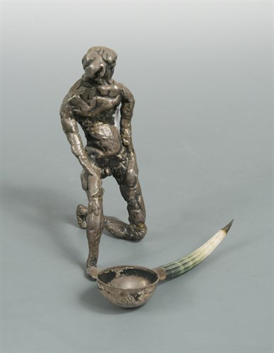Lot 176 - A late 20th century silver statue together with a mid 20th century spoon