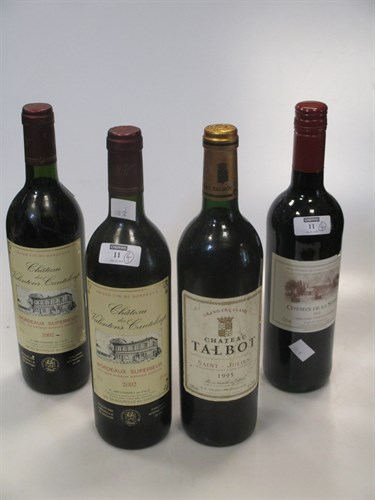 Lot 11 - Wines: Ch Talbot 1995, 1 bottle; Ch des...