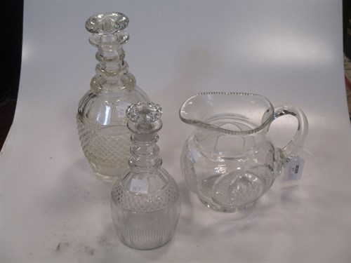 Lot 27 - A pair of 19th century cut class decanters, of...