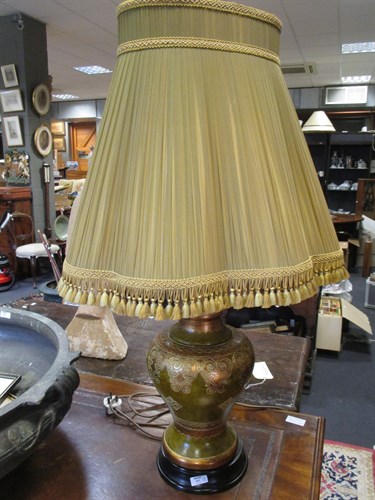 Lot 561 - A pair of decorative gilt lamp bases 93 cm....