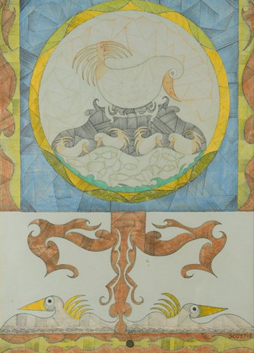 Lot 516 - Scottie Wilson, RSA, RSW (Scottish, 1889-1972)