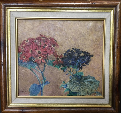 Lot 141 - Johan Briede (Dutch, 1885-1980), Flowers, oil...