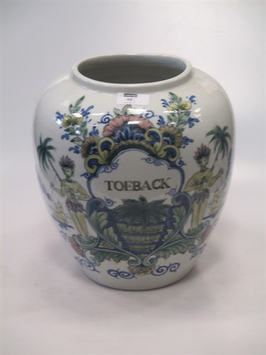 Lot 88 - A pair of modern dutch porcelain tobacco jars,...