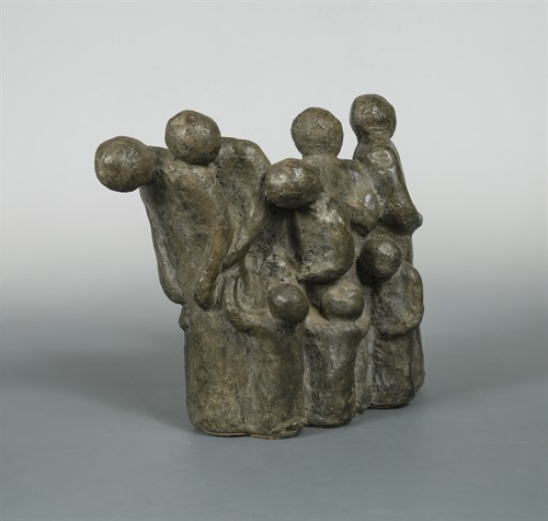 Lot 137 - A contemporary bronzed and composition family group