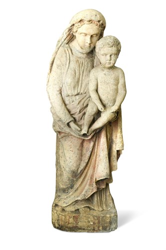 Lot 368 - A North European Medieval style carved stone...