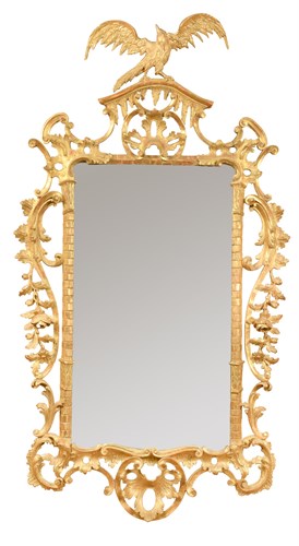 Lot 496 - An 18th century Chippendale style carved giltwood mirror