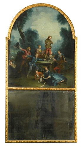 Lot 515 - A 19th century French giltwood framed Trumeau mirror