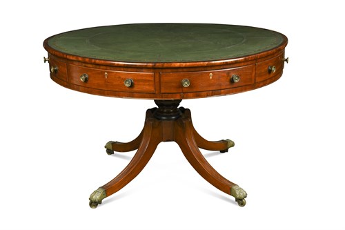 Lot 519 - A Regency mahogany drum top library table