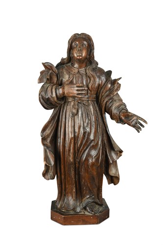 Lot 360 - A 17th century German limewood carving of a...