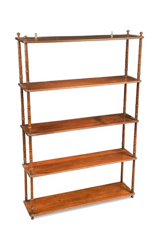 Lot 523 - A set of Regency style mahogany open hanging shelves, early 20th century