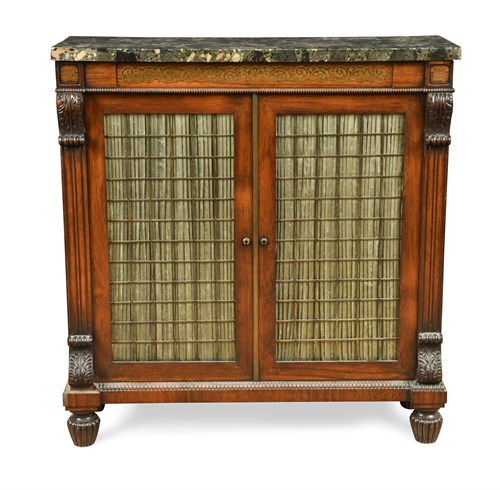 Lot 535 - A George IV marble top rosewood cabinet