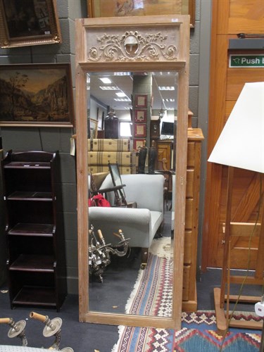 Lot 618 - An Edwardian bevelled edge mirro door, 201cm x...