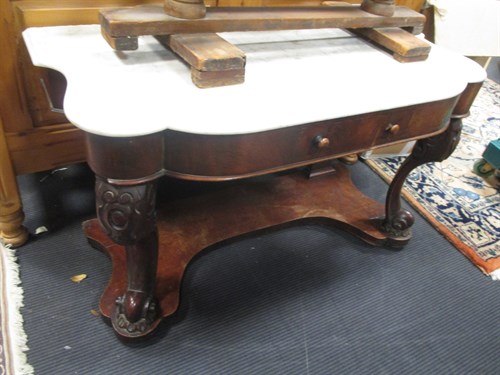 Lot 648 - A Victorian marble topped washstand, 69cm x...