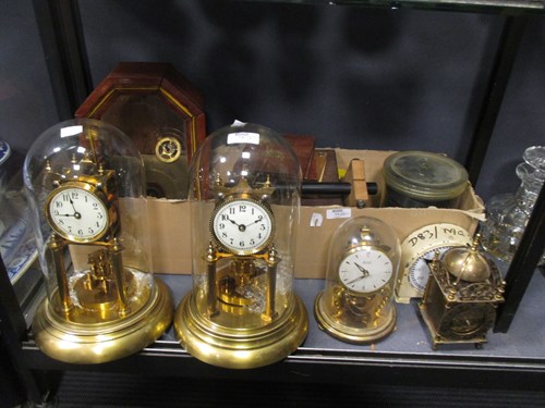 Lot 75 - Three anniversary clocks with domes, various...