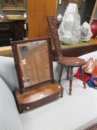 Lot 354 - A Celtic spinning chair, and a Regency...