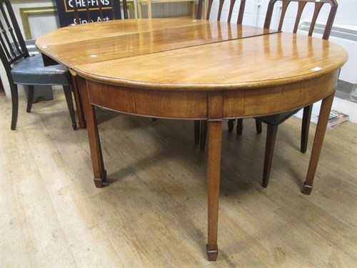 Lot 382 - A George III mahogany D end dining table 71 x...