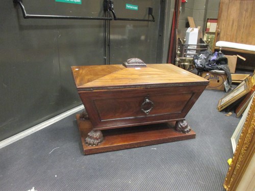 Lot 703 - A Regency mahogany rectangular wine cooler,...