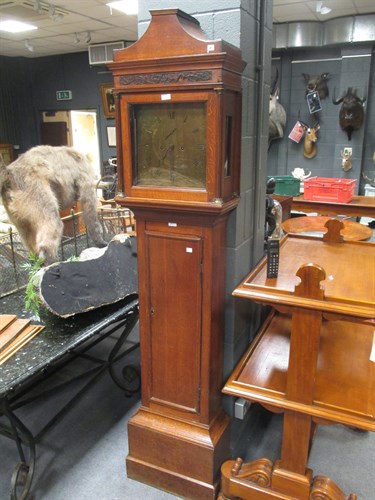 Lot 687 - John Pratt, Epping, oak longcase clock with...