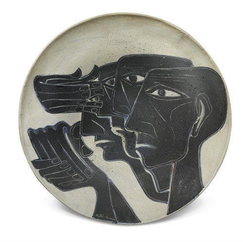 Lot 82 - Salvatore Meli (Italian, 1929-2011), a monumental earthenware charger