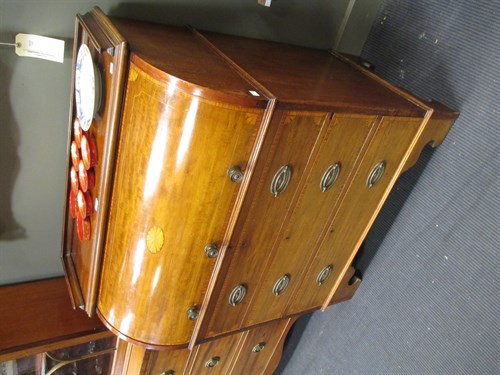 Lot 630 - An Edwardian mahogany roll top bureau with...