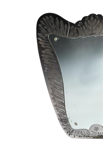 Lot 294 - A 1940's Italian glass wall mirror