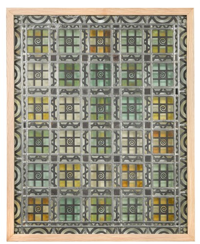 Lot 198 - Two pairs of 1920's Continental stained glass panels