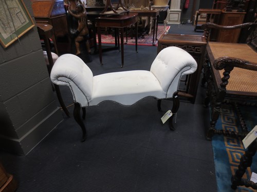 Lot 342 - A Victorian mahogany framed scroll end boudoir...
