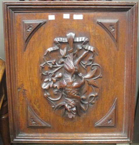 Lot 156 - A late 19th Century French carved oak panel...