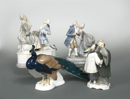 Lot 45 - Christian Thomsen (Danish 1860-1921) for Royal Copenhagen, an early 20th Century porcelain group "Lady & Beau"