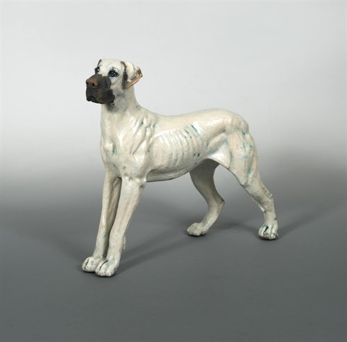 Lot 107 - Kesa Rudge (Contemporary), a studio pottery model of a standing Great Dane