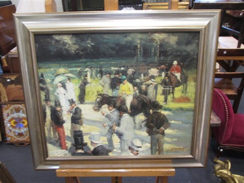 Lot 328 - Continental School (20th Century), Figures at...