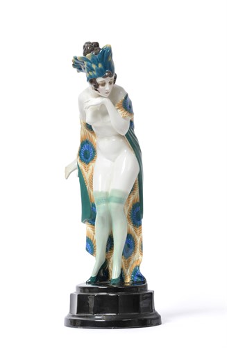 Lot 74 - Wilhelm Thomasch for Goldscheider, 'Fascination', a pottery figure of a female nude