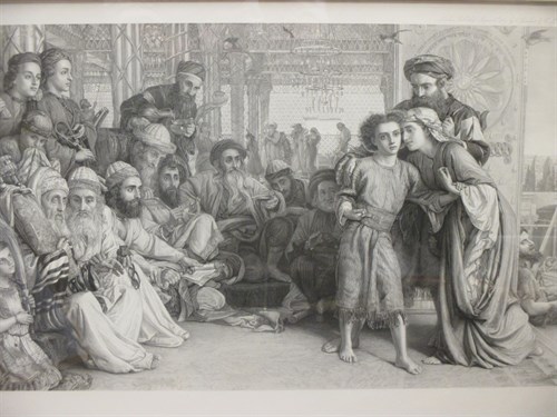 Lot 504 - After William Holman Hunt, an antique black...