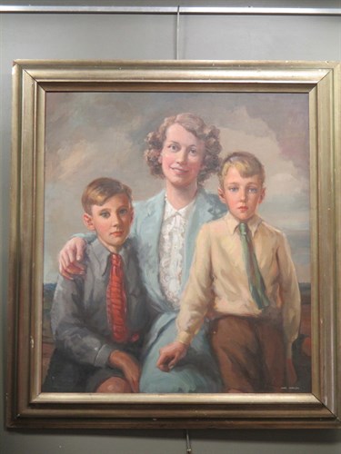 Lot 290 - Max Hofler (British, 1892-1963) 'A family...