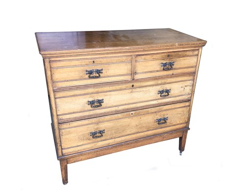 Lot 230 - A late 19th century ash chest of drawers by Lamb of Manchester