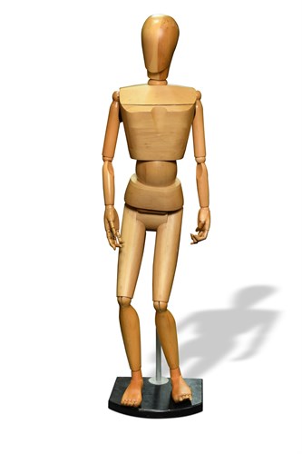 Lot 206 - A 20th century carved wood full size mannequin