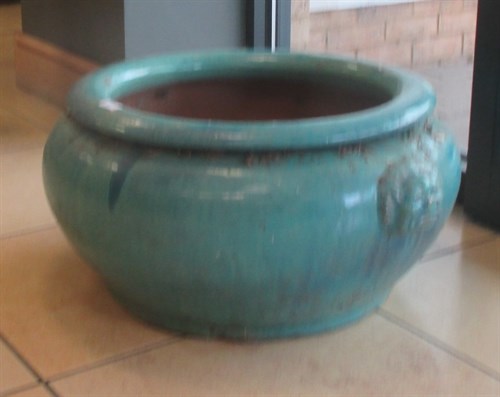 Lot 731 - A pair of large blue Chinese planters, 60cm...