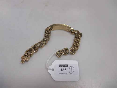 Lot 185 - A 9ct gold identity bracelet 91.8g