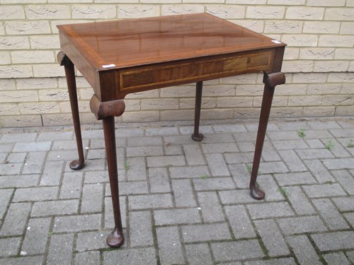 Lot 358 - A Queen Anne style walnut side table, with a...