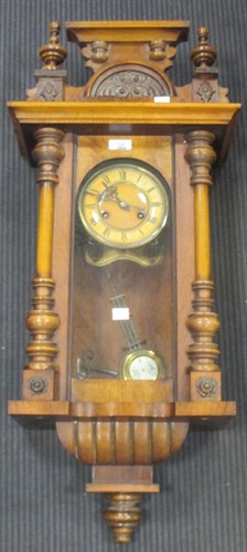 Lot 157 - A 19th century walnut case small size Vienna...