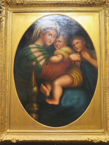 Lot 217 - After Raphael, Madonna della Sedia, inscribed...