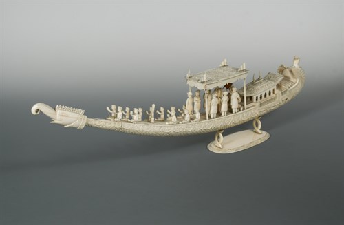 Lot 140 - An Indian ivory carved model of a ceremonial...