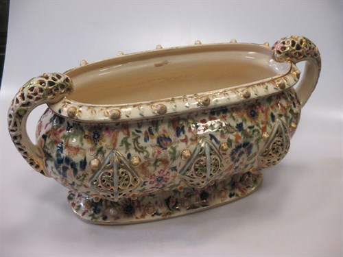 Lot 61 - A large Fischer twin handled planter