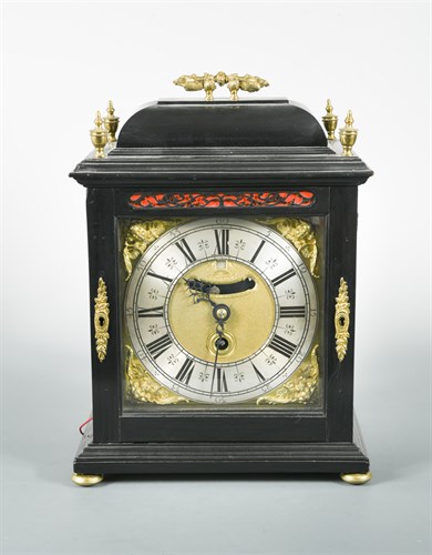 Lot 431 - Henry Simcock, Daintree, an ebonised bracket clock, circa 1700