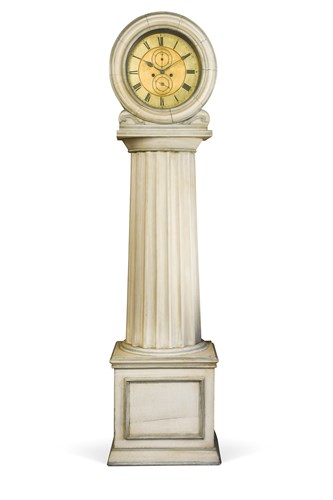 Lot 383 - A Scottish painted pedestal longcase clock