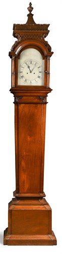 Lot 443 - Henry Hindley, York, a George III mahogany 'Chinese Chippendale' longcase clock